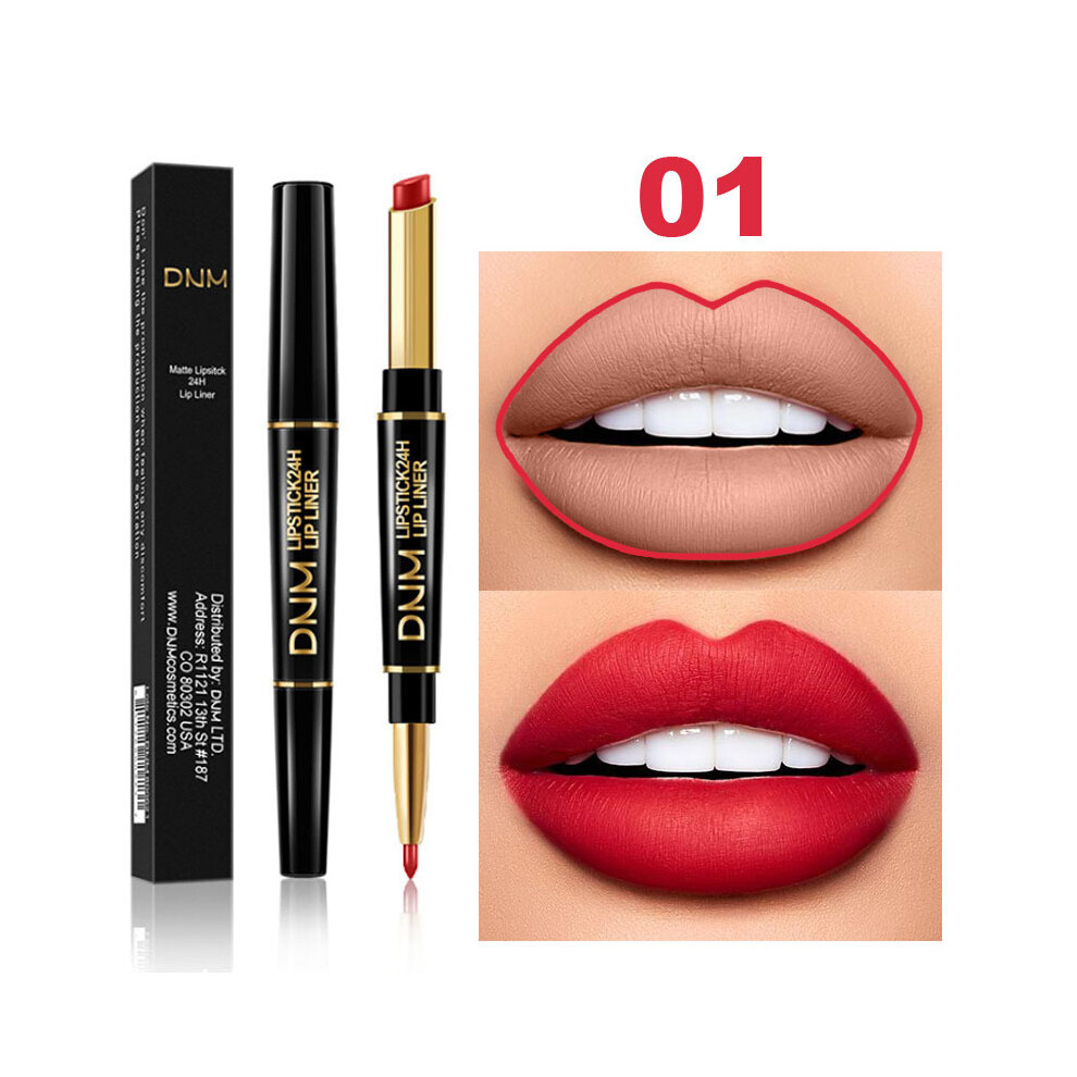 Gopatriot Memory (#01) Double Head Lipstick Lip Liner Waterproof Pencil Pen Matte Long Lasting Makeup