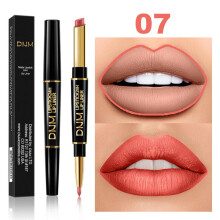 (#07) Double Head Lipstick Lip Liner Waterproof Pencil Pen Matte Long Lasting Makeup