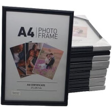 Pack of 12 A4 Photo/Certificate/Picture Frame/Wall Hanging & Desk Mountable Plain