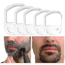 (White) 5 Sizes Goatee Shaving Template Beard Guide Shaper Beard Shaping & Styling Template For Men-YuJia