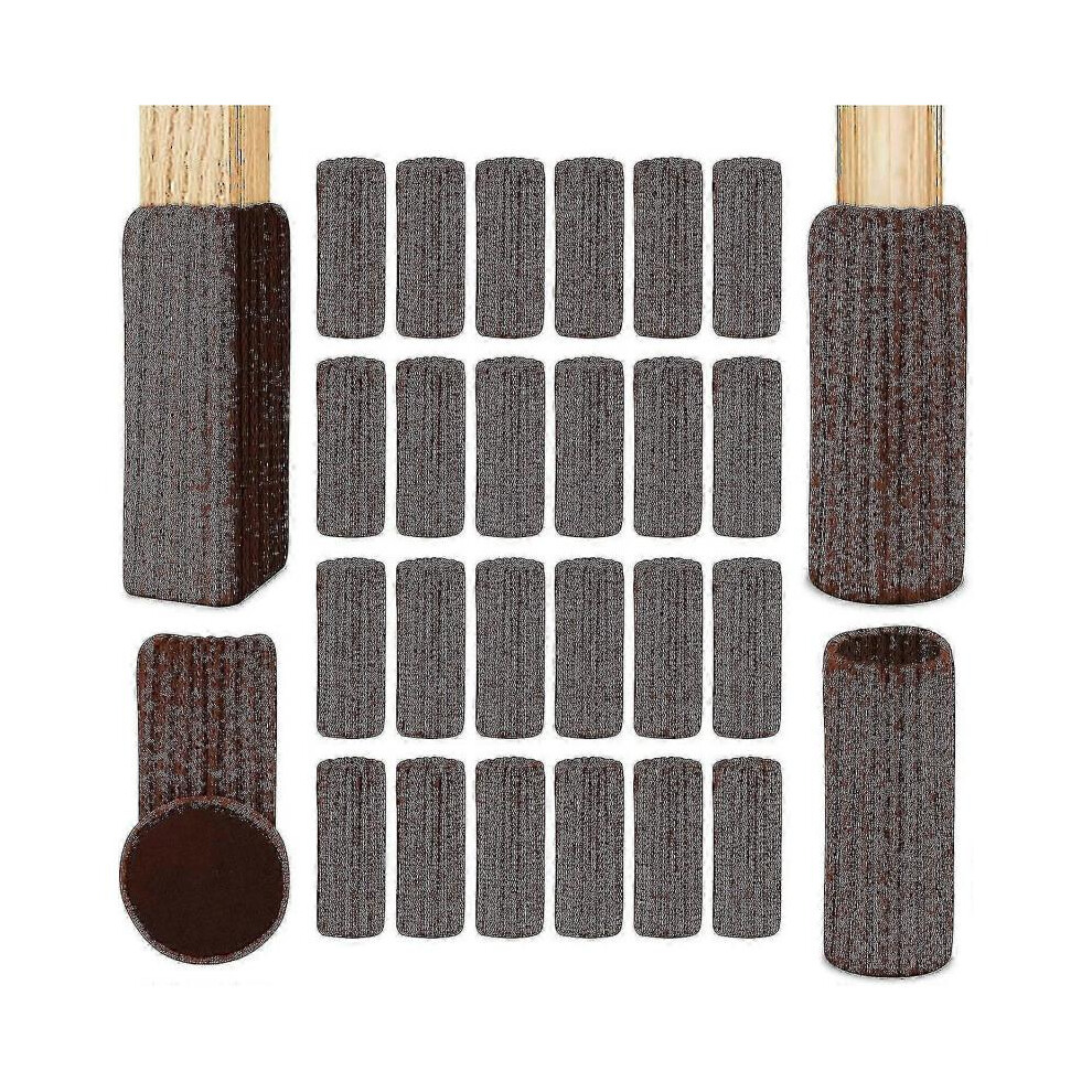 24 Pcs Protège pieds de chaise en tricot, chaussettes épaisses pour meubles à haute élasticité