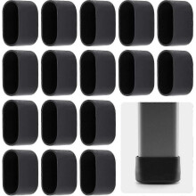 16pcs Chair Leg Cap Chair Leg Protector Floor Protector Foot Caps Plastic Cap 38 x 20mm Black