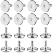 30 Pcs Adjustable Furniture Feet Regulating Screw Round M6 Thread Leveling Feet Height Adjustable Feet (white)
