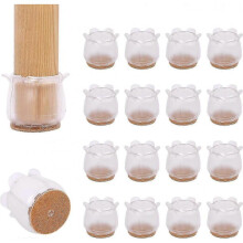 Silicone Chair Leg Floor Foot Protectors,16 Pieces Non-Slip PVC Chair Leg Cups Feet Covers Caps Chair Cushion Floor Protector Feet for 22-28mm