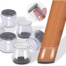 (Black) 16pcs Extra Small Silicone Chair Leg Floor Protectors With Felt Chair Leg Caps Furniture Table Feet Covers