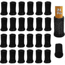 24pcs Heilwiy Chair Leg Socks Furniture Socks with Felt Pads, Elastic Knitted