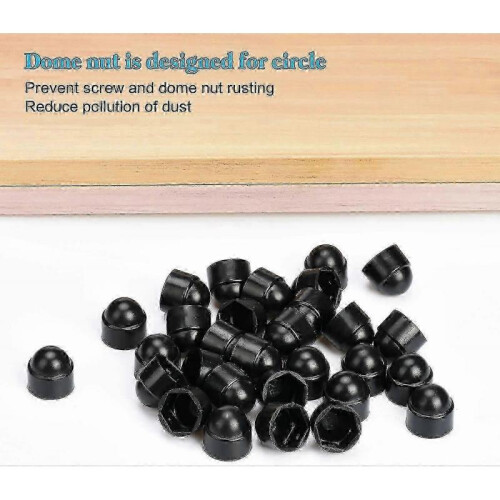 M10-17mm Plastic Dome Hex Head Protection Caps Cover Hexagon 30PCS Black 1