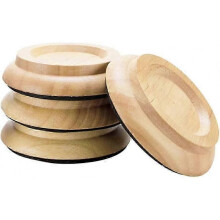 4 Pieces Floor Protectors Piano Caster Cups Piano Foot Pads Furniture Coasters Made of Hardwood Set of 4 Natural Oak Piano Caster Cups Accessories (Wo