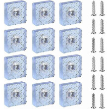 12 Pieces 30mm Square Chair Glides,Move Furniture Anti-Noise Mat Anti-Slip Pad, for Dol Protection for Chairs And Furniture,White