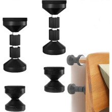 4 Pcs Adjustable Threaded Bed Frame Anti-shake Tool, Black