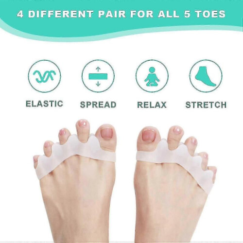 2 Pairs Gel Toe Separators Silicone for All Toes Toe Separators Correction Toe Separators 2