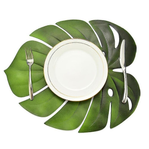 Artificial Plant Leaves Table Mats Heat Insulation Non-Slip Placemat Simulation Turtle Back Leaf Table Mats 1
