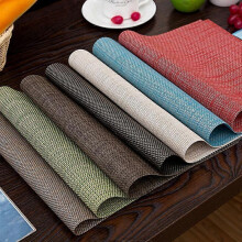 Simple Solid Color Household Dining Table Tableware Mat Thickened Woven Heat Insulation Mat pvc Placemat Waterproof Western Food Mat Coaster