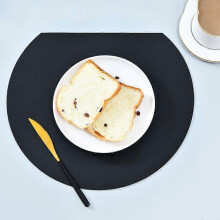 Leather placemat waterproof oil-proof double-layer semicircle insulated placemat coaster two-color home table mat