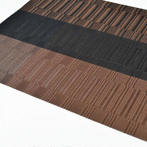 Bamboo Rectangular Table Mat PVC Western Dining Mat Teslin Placemat Woven Tableware Mat Hotel Restaurant Mat. 1