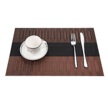 Bamboo Rectangular Table Mat PVC Western Dining Mat Teslin Placemat Woven Tableware Mat Hotel Restaurant Mat.