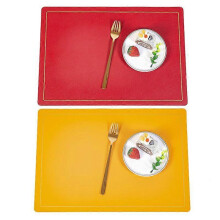 Leather Placemat PU Waterproof Placemat Oil-proof Placemat Double Layer Leather Placemat Table Mat Plate Mat