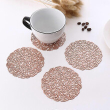 Coffee Coaster Hollow Rose Heat Insulated Placemat PVC Creative Home Anti-scalding Placemat