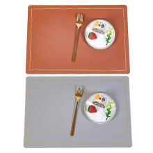 Leather Placemat PU Waterproof Placemat Oil-proof Placemat Double Layer Leather Placemat Table Mat Plate Mat