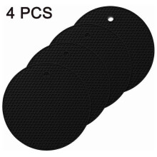 4pcs Food Grade Silicone Round Placemat Honeycomb Mat, Waterproof