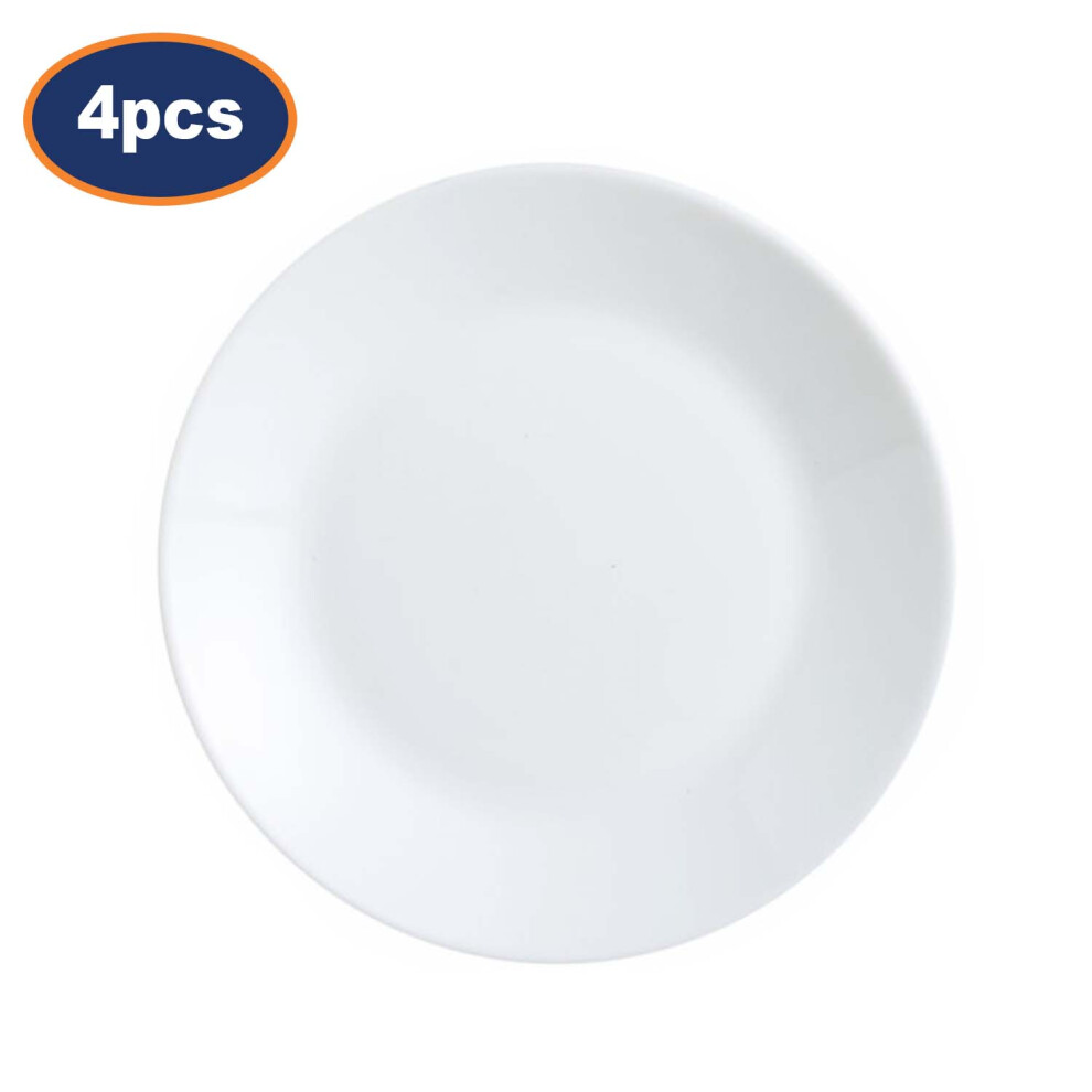 Dessert Plate Luminarc Zelie White Glass 18cm Salad Side Dish Crockery Set of 4