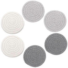 Heat Insulation Mat Home Tea Cup Mat Bowl Mat 11CM6 Piece Set Cotton Rope Woven Coaster.