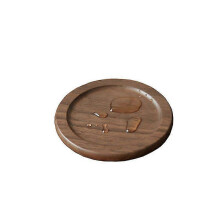 Style Wooden Coaster Set Black Walnut Solid Wood Round Placemat Heat Insulation Pad 6 Pieces Boxed Base Holder Engraving