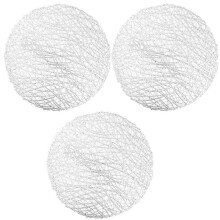 Wuhing-SJ-Silver Placemats for Dinner Table Metallic Hollow Out Line Circle Table Mats Vinyl Place Mats for Table Decor Wedding