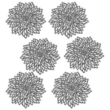 Black 6 Pack Rose Gold Metallic Round Placemats Laminated Vinyl Leaf Dining Table Decorative