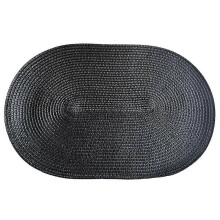 Oval Braided Placemats 30*45cm Table Mats for Dining Tables Natural Woven Heat Resistant Place Mats (Oval Black)