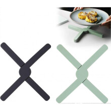Set Of 2 Cross-Shaped Silicone Trivets for Hot Dishes, Foldable Non-Slip And Heat-Resistant 430F