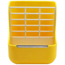 2-in-1 Pet Feeder and Grass Frame for Rabbits, Chinchillas, Guinea Pigs, Small Animals, Anti-Bite with Fixed Set (Yellow)