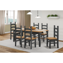 Corona Charcoal 6'0" Dining Table & 6 Chairs