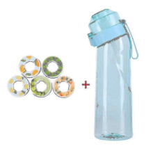 Flavored Water Bottle with 7 Flavour Pods Air Water Up Bottle Frosted Black 650ml Air Starter Up Set Water Cup for Camping Sport---Code19870
