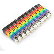 Cable Label, 0~9 Number Coded Digital Cable Label Clip, C Type Plastic Colorful Cable Marker, Anti-loose(4.0mm 100Pcs)