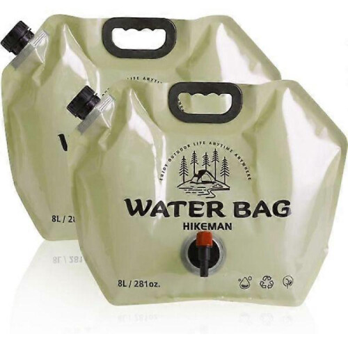 Camping Water Container - Foldable Water Storage Bag with Faucet, 8L Drinking Water Container