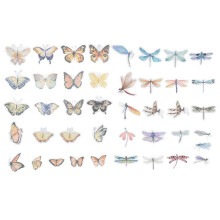 80 Pcs Clear Stickers DIY Stickers Scrapbook Decorative Stickers Retro Crafts Paper Stickers Adorable Pattern Stickers