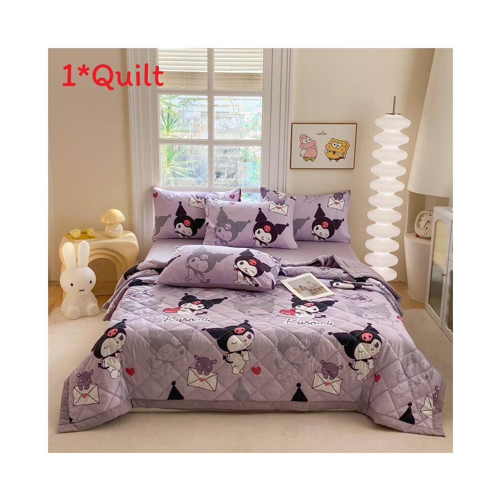 (Heart Kuromi, 200*230cm) Kuromi Melody Sanrio Cinnamoroll Pattern Printing Summer Quilt Air Conditioner-image-OPC-PHGFDGT-NEW