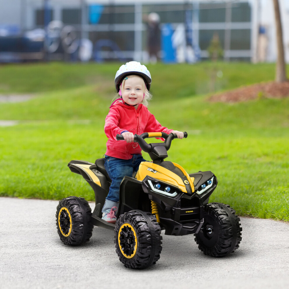 Bobobiy Yellow 12V Ride-On Quad Bike W/ Music, Horn, For Ages 3+ Years - Image 6