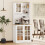 Homcom HOMCOM 72" Kitchen Solid Storage Sideboard Cabinet with Glass Door, White 1
