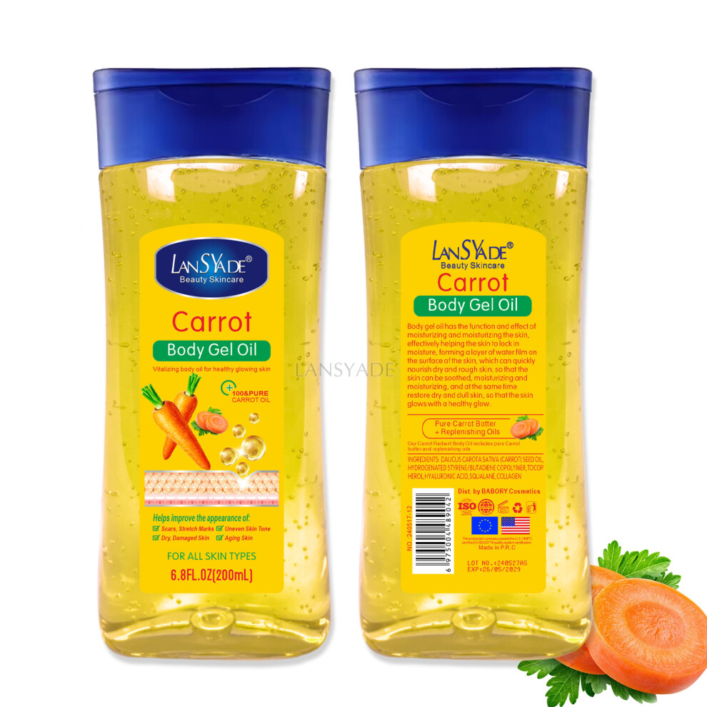 Skesrjtop (Carrot Gel Oil) Organic Gel Oil Forrest Ginseng Body Gel Moisturizing And Brightening Vitamin C Massage Oil 200Ml