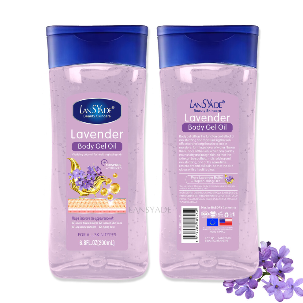 Skesrjtop Lavender ( Gel Oil) Organic Gel Oil Forrest Ginseng Body Gel Moisturizing And Brightening Vitamin C Massage Oil 200Ml