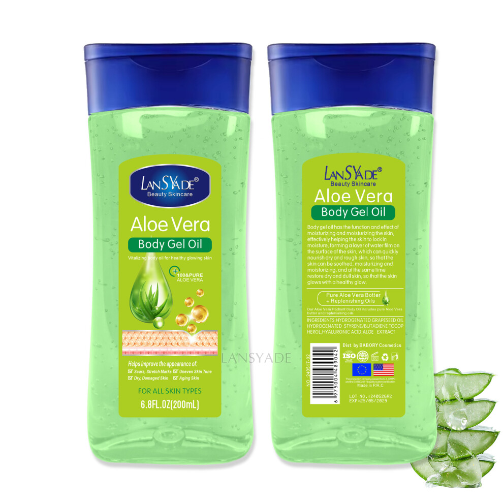 Skesrjtop (Aloe Vera Gel Oil) Organic Gel Oil Forrest Ginseng Body Gel Moisturizing And Brightening Vitamin C Massage Oil 200Ml