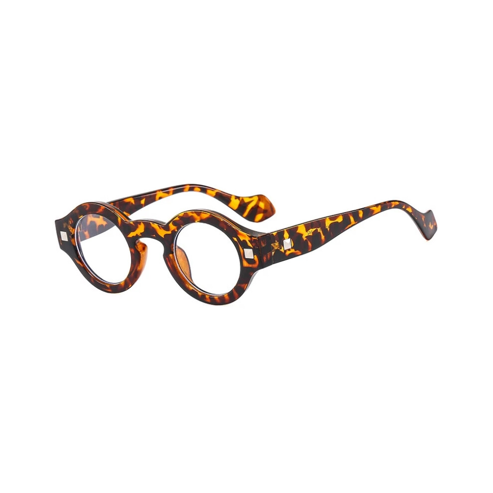 (Hawksbill, +4.25 strength) Retro small round frame high definition resin lens reading glasses
