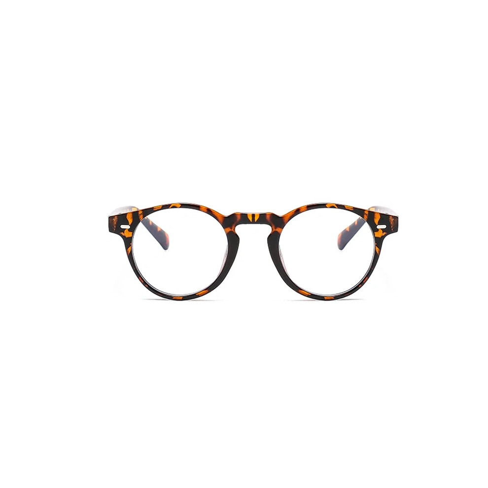 Blue/Light (Leopard, +0.25 Strength) Protection Comfortable Retro Clear Lens Reading Glasses