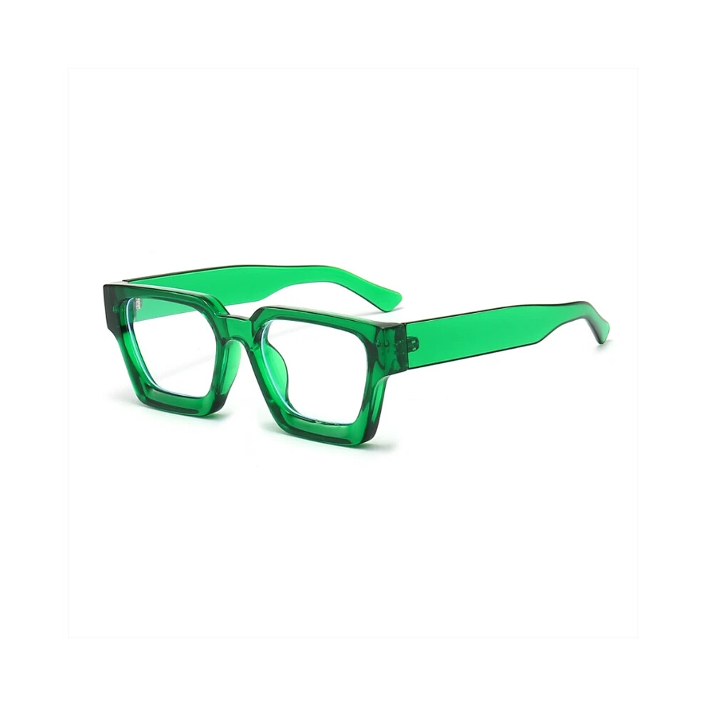 (Green, +2.75 strength) Women Men Square Anti Blue Light Reading Glasses Clear Lens Thick Frame Glasses-image-OPC-PHGFRYD-NEW