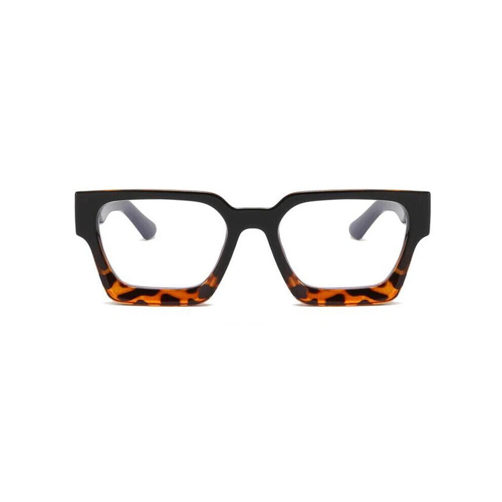 (Black&Leopard, +2.75 strength) Thick-rimmed anti-blue light comfortable reading glasses