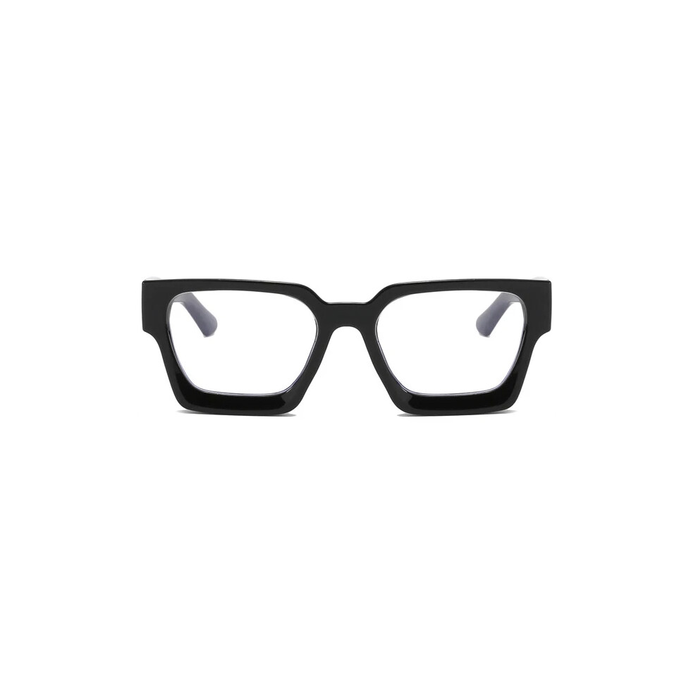 (Black, +6.00 strength) Thick-rimmed anti-blue light comfortable reading glasses