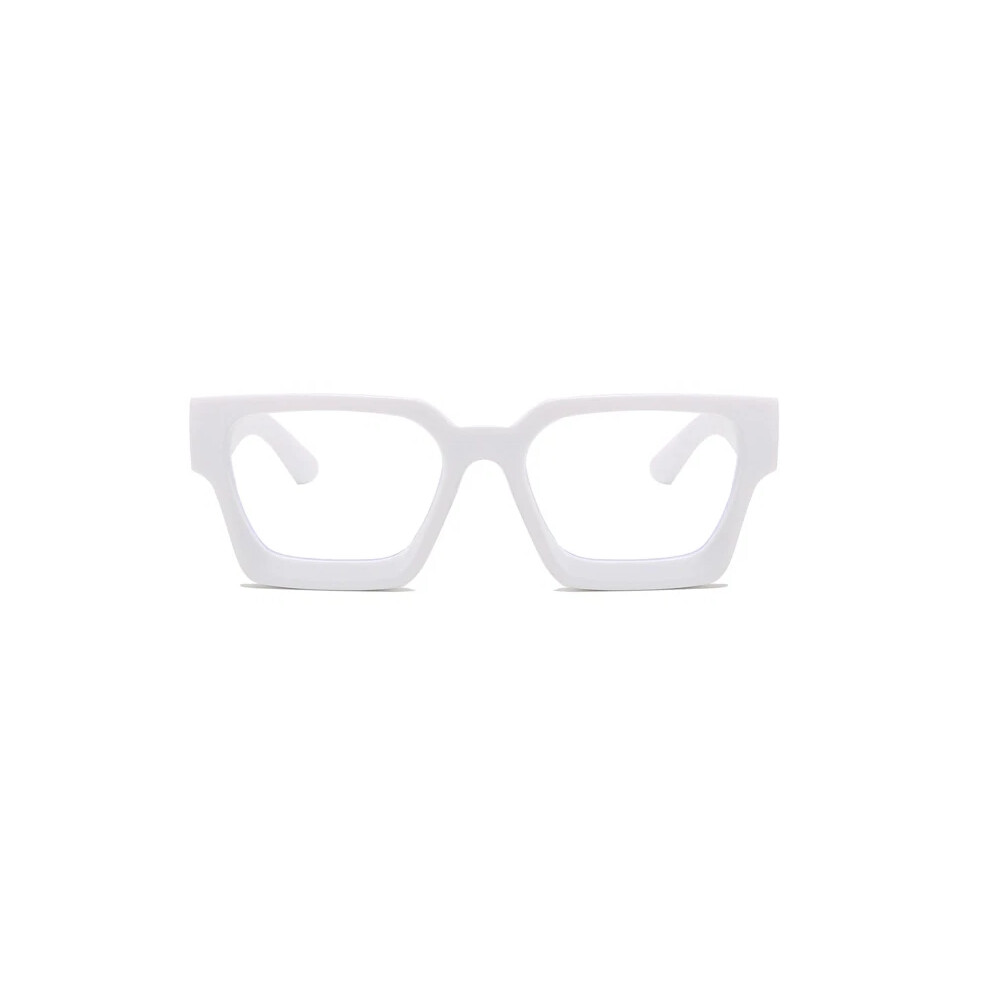 (White, +2.50 strength) Thick-rimmed anti-blue light comfortable reading glasses