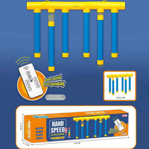 (Blue 6 Sticks) Challenge Falling Sticks Game Remote Control Kids Catching Toy Reflex Challenge Game for Training Reaction Ability 2